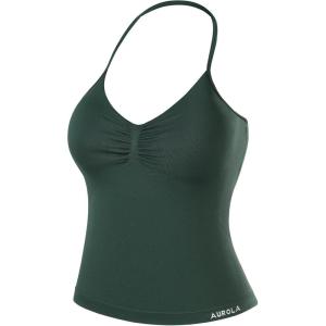 image:imageAUROLA Womens Influence Longline Strappy Halter Workout Tank TopEden Green