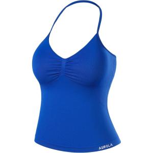image:imageAUROLA Womens Influence Longline Strappy Halter Workout Tank TopKlein Blue