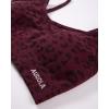 image:imageAUROLA Leopard Sports Bras for WomenBackless Padded Strappy Seamless Workout Gym Yoga Active TopsLeo Black Cherry