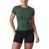 image:imageAUROLA Influence Seamless Workout T Shirt for Women Short Sleeve Slim Fit Basic Tee Yoga Gym Going Out Crop TopEden Green