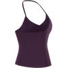 image:imageAUROLA Influence Longline Strappy Workout Halter Tops for WomenRemovable Cups Padded Bras Impact Gym Yoga Sleeveless TopBlackberry Purple