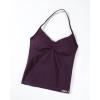 image:imageAUROLA Influence Longline Strappy Workout Halter Tops for WomenRemovable Cups Padded Bras Impact Gym Yoga Sleeveless TopBlackberry Purple