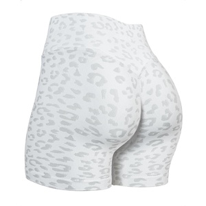image:imageAUROLA Leopard Cheetah Workout Shorts for WomenGym Shorts Scrunch Butt Seamless Yoga Athletic ShortsLeo Light Grey