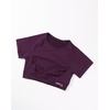 image:imageAUROLA Influence Crop Top Workout Shirts for Women UltraSoft Seamless Gym T Shirts Short Sleeve Running Workout TopsBlackberry Purple
