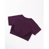 image:imageAUROLA Influence Crop Top Workout Shirts for Women UltraSoft Seamless Gym T Shirts Short Sleeve Running Workout TopsBlackberry Purple