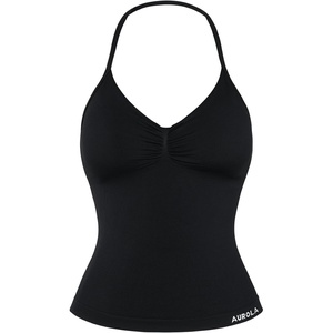 image:imageAUROLA Womens Influence Longline Strappy Builtin Shelf Bra Tank TopBlack