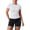 image:imageAUROLA Influence Seamless Workout T Shirt for Women Short Sleeve Slim Fit Basic Tee Yoga Gym Going Out Crop TopCrescent White