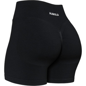 image:imageAUROLA Power Pro Workout Shorts for Women4 5 Scrunch Butt Lifting Tummy Control Squat Proof Seamless Gym ShortsBlack
