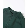 image:imageAUROLA Workout Tops for Women Short Sleeve Gym Shirts Seamless Slim Fit Zip Up Yoga Jacket Crop TopEden Green