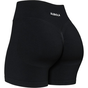 image:imageAUROLA Power Pro Workout Shorts for Women4 5 Scrunch Fitness Lifting Tummy Control Squat Proof Seamless Gym ShortsBlack