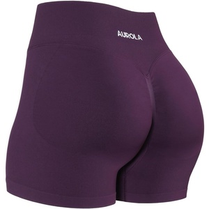 image:imageAUROLA Influence Workout Shorts for Women25 35 45 55 65 No Roll Up Squat Proof Scrunch Seamless Compression Gym ShortBlackberry Purple