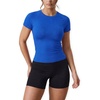 image:imageAUROLA Influence Seamless Workout T Shirt for Women Short Sleeve Slim Fit Basic Tee Yoga Gym Going Out Crop TopKlein Blue