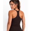 image:imageAUROLA Power Pro Ribbed Seamless Racerback Tank Tops with Built in Bras  Support Stays in Place Tanks with Built in Bra Racerback Workout Tank Tops Woman Core Waist Support Gym Yoga Running CyclingChocolate Torte