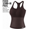 image:imageAUROLA Power Pro Ribbed Seamless Racerback Tank Tops with Built in Bras  Support Stays in Place Tanks with Built in Bra Racerback Workout Tank Tops Woman Core Waist Support Gym Yoga Running CyclingChocolate Torte