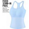 image:imageAUROLA Power Pro Ribbed Seamless Racerback Tank Tops with Built in Bras  Support Stays in Place Tanks with Built in Bra Racerback Workout Tank Tops Woman Core Waist Support Gym Yoga Running CyclingSky Light