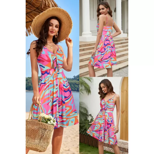 VOTEPRETTY Women's Summer Dresses Spring Sundresses Beach Clothes Outfit Vacation 2024 V Neck Casual Tropical Resort Hawaiian