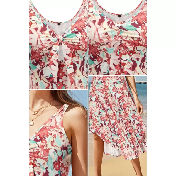 VOTEPRETTY Women's Summer Maxi Dresses 2024 Spring Sundressess Beach Vacation Hawaiian Tropical Outfit Floral Clothes