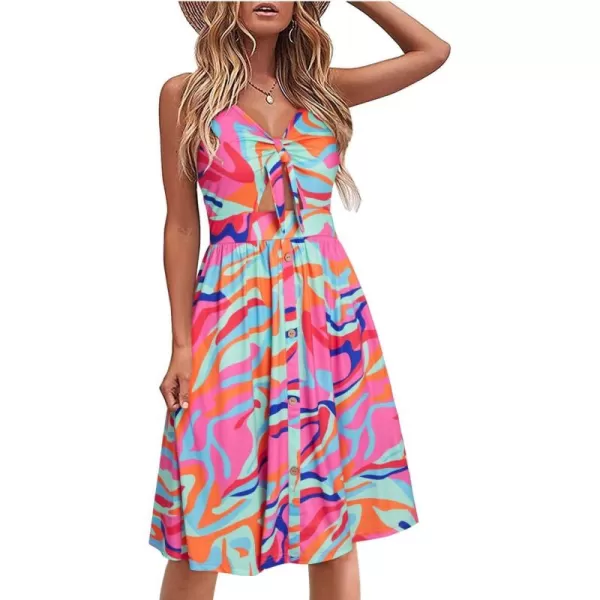 VOTEPRETTY Women's Summer Dresses Spring Sundresses Beach Clothes Outfit Vacation 2024 V Neck Casual Tropical Resort Hawaiian