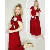 imageVOTEPRETTY Womens 2024 Fashion Summer Maxi Dresses Boho Beach V Neck Flutter Short Sleeve Tiered Long DressWine