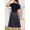 imageVOTEPRETTY Womens Short Sleeve V Neck Wrap Dress Summer Casual Floral Sundress with PocketsBlack Floral Polka Dot