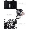 imageVOTEPRETTY Womens Short Sleeve V Neck Wrap Dress Summer Casual Floral Sundress with PocketsBlack Floral White