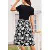 imageVOTEPRETTY Womens Short Sleeve V Neck Wrap Dress Summer Casual Floral Sundress with PocketsBlack Floral White