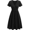 imageVOTEPRETTY Womens Short Sleeve V Neck Wrap Dress Summer Casual Floral Sundress with PocketsBlackshort Sleeve