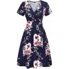 imageVOTEPRETTY Womens Short Sleeve V Neck Wrap Dress Summer Casual Floral Sundress with PocketsFloral01short Sleeve