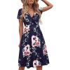 imageVOTEPRETTY Womens Short Sleeve V Neck Wrap Dress Summer Casual Floral Sundress with PocketsFloral01short Sleeve