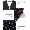 imageVOTEPRETTY Womens Short Sleeve V Neck Wrap Dress Summer Casual Floral Sundress with PocketsFloral07short Sleeve