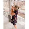 imageVOTEPRETTY Womens Short Sleeve V Neck Wrap Dress Summer Casual Floral Sundress with PocketsFloral08short Sleeve