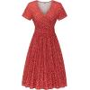 imageVOTEPRETTY Womens Short Sleeve V Neck Wrap Dress Summer Casual Floral Sundress with PocketsFloral13short Sleeve