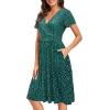 imageVOTEPRETTY Womens Short Sleeve V Neck Wrap Dress Summer Casual Floral Sundress with PocketsFloral20short Sleeve