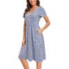 imageVOTEPRETTY Womens Short Sleeve V Neck Wrap Dress Summer Casual Floral Sundress with PocketsFloral22short Sleeve