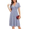 imageVOTEPRETTY Womens Short Sleeve V Neck Wrap Dress Summer Casual Floral Sundress with PocketsFloral22short Sleeve