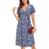 imageVOTEPRETTY Womens Short Sleeve V Neck Wrap Dress Summer Casual Floral Sundress with PocketsFloral26short Sleeve