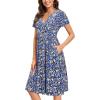 imageVOTEPRETTY Womens Short Sleeve V Neck Wrap Dress Summer Casual Floral Sundress with PocketsFloral26short Sleeve