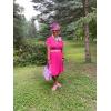 imageVOTEPRETTY Womens Short Sleeve V Neck Wrap Dress Summer Casual Floral Sundress with PocketsHot Pink