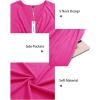 imageVOTEPRETTY Womens Short Sleeve V Neck Wrap Dress Summer Casual Floral Sundress with PocketsHot Pink