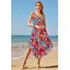 imageVOTEPRETTY Womens Summer Maxi Dresses 2024 Spring Sundressess Beach Vacation Hawaiian Tropical Outfit Floral ClothesApricot Red Floral