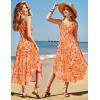 imageVOTEPRETTY Womens Summer Maxi Dresses 2024 Spring Sundressess Beach Vacation Hawaiian Tropical Outfit Floral ClothesOrange Floral