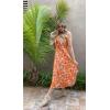 imageVOTEPRETTY Womens Summer Maxi Dresses 2024 Spring Sundressess Beach Vacation Hawaiian Tropical Outfit Floral ClothesOrange Floral