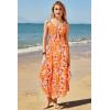imageVOTEPRETTY Womens Summer Maxi Dresses 2024 Spring Sundressess Beach Vacation Hawaiian Tropical Outfit Floral ClothesOrange Floral