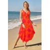 imageVOTEPRETTY Womens Summer Maxi Dresses 2024 Spring Sundressess Beach Vacation Hawaiian Tropical Outfit Floral ClothesOrange Rose Floral