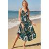 imageVOTEPRETTY Womens Summer Maxi Dresses 2024 Spring Sundressess Beach Vacation Hawaiian Tropical Outfit Floral ClothesPalm Leaves
