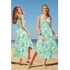 imageVOTEPRETTY Womens Summer Maxi Dresses 2024 Spring Sundressess Beach Vacation Hawaiian Tropical Outfit Floral ClothesWhite Green Leaves