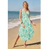 imageVOTEPRETTY Womens Summer Maxi Dresses 2024 Spring Sundressess Beach Vacation Hawaiian Tropical Outfit Floral ClothesWhite Green Leaves