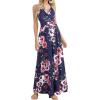 imageVOTEPRETTY Womens V Neck Wrap Spaghetti Strap Summer Casual Beach Floral Pockets Maxi DressFloral01