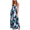 imageVOTEPRETTY Womens V Neck Wrap Spaghetti Strap Summer Casual Beach Floral Pockets Maxi DressFloral02