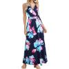 imageVOTEPRETTY Womens V Neck Wrap Spaghetti Strap Summer Casual Beach Floral Pockets Maxi DressFloral03